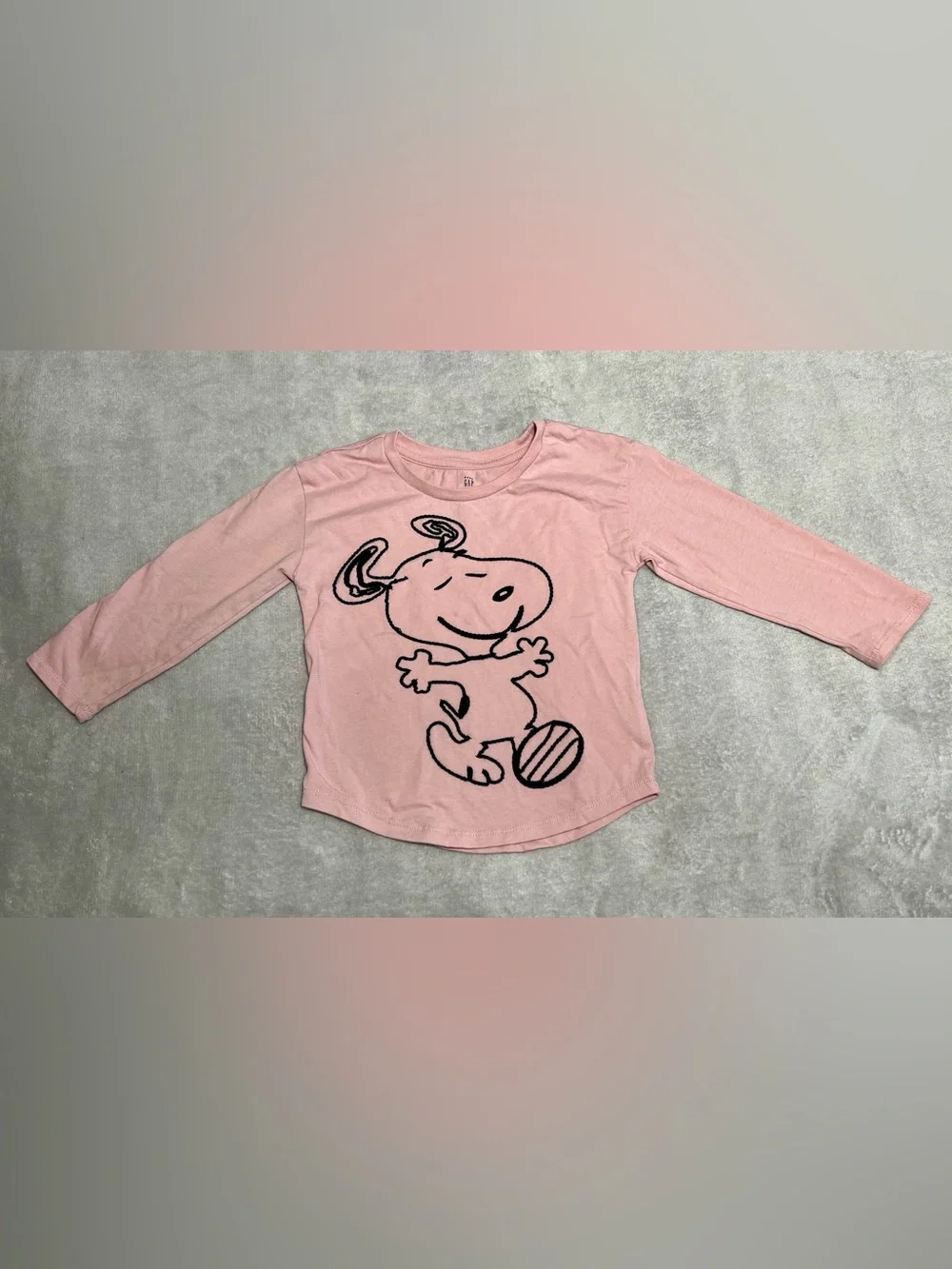 GAP Pink Embroidered Snoopy Dance Long Sleeve